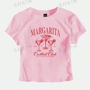 Women's Summer
Y2K Style Margarita Cocktail Printed
Cropped T-Shirt Baby Tee